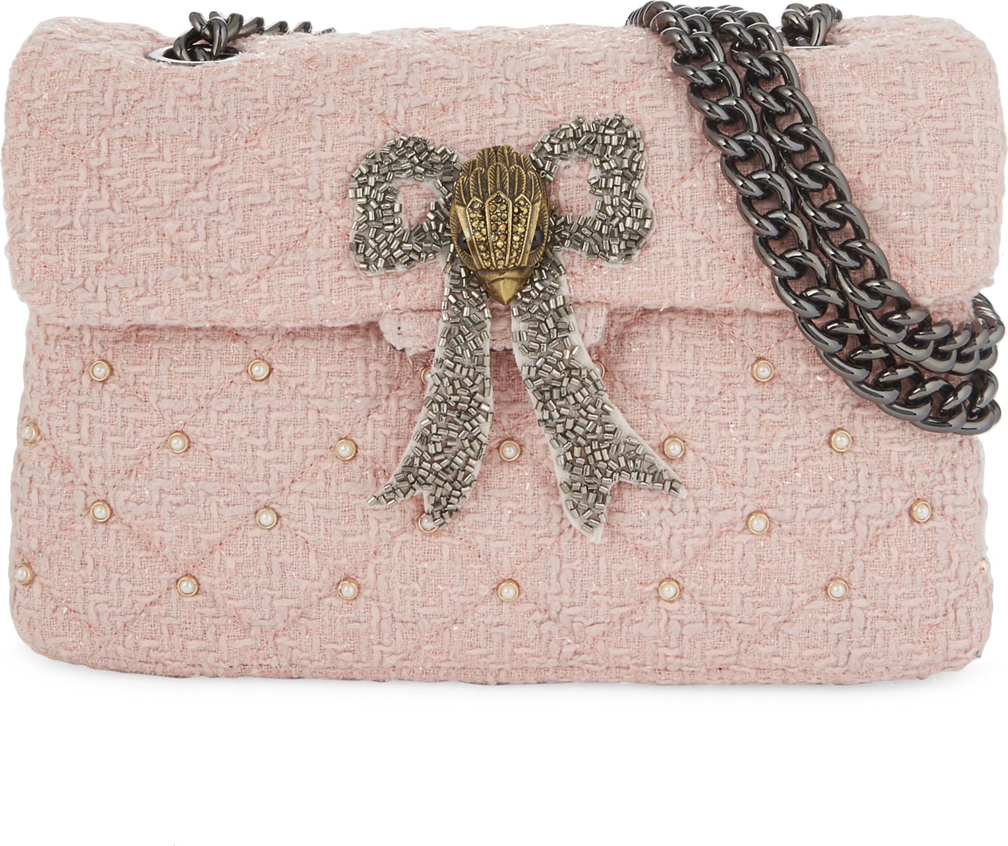 Kurt geiger tweed kensington bag pink hotsell